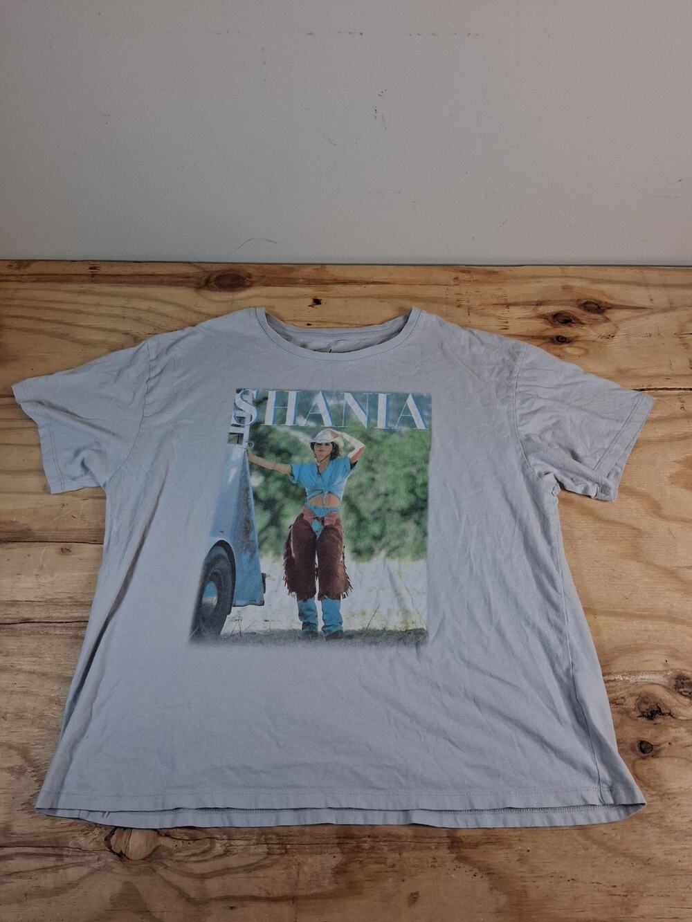 Shania Twain T-Shirt Adult L Gray Graphic Tee Crew Neck Concert Country Music